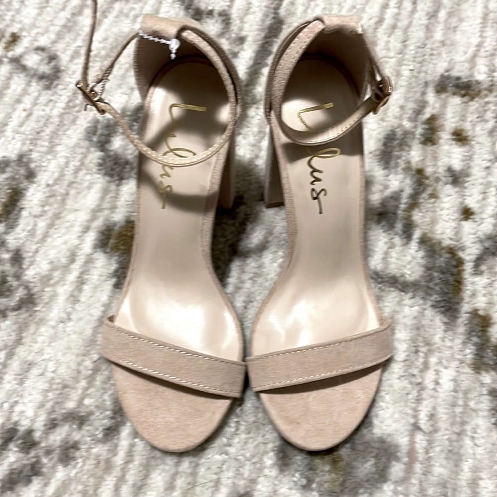Taylor Natural Suede Ankle Strap Heels